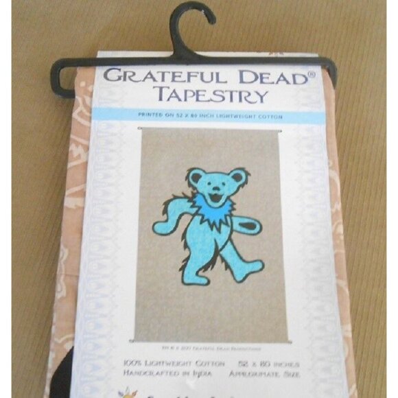 New Large Grateful Dead Huge Blue Dancing Bear Wall Art Decor Tapestry 52X80 NIP - Picture 3 of 3